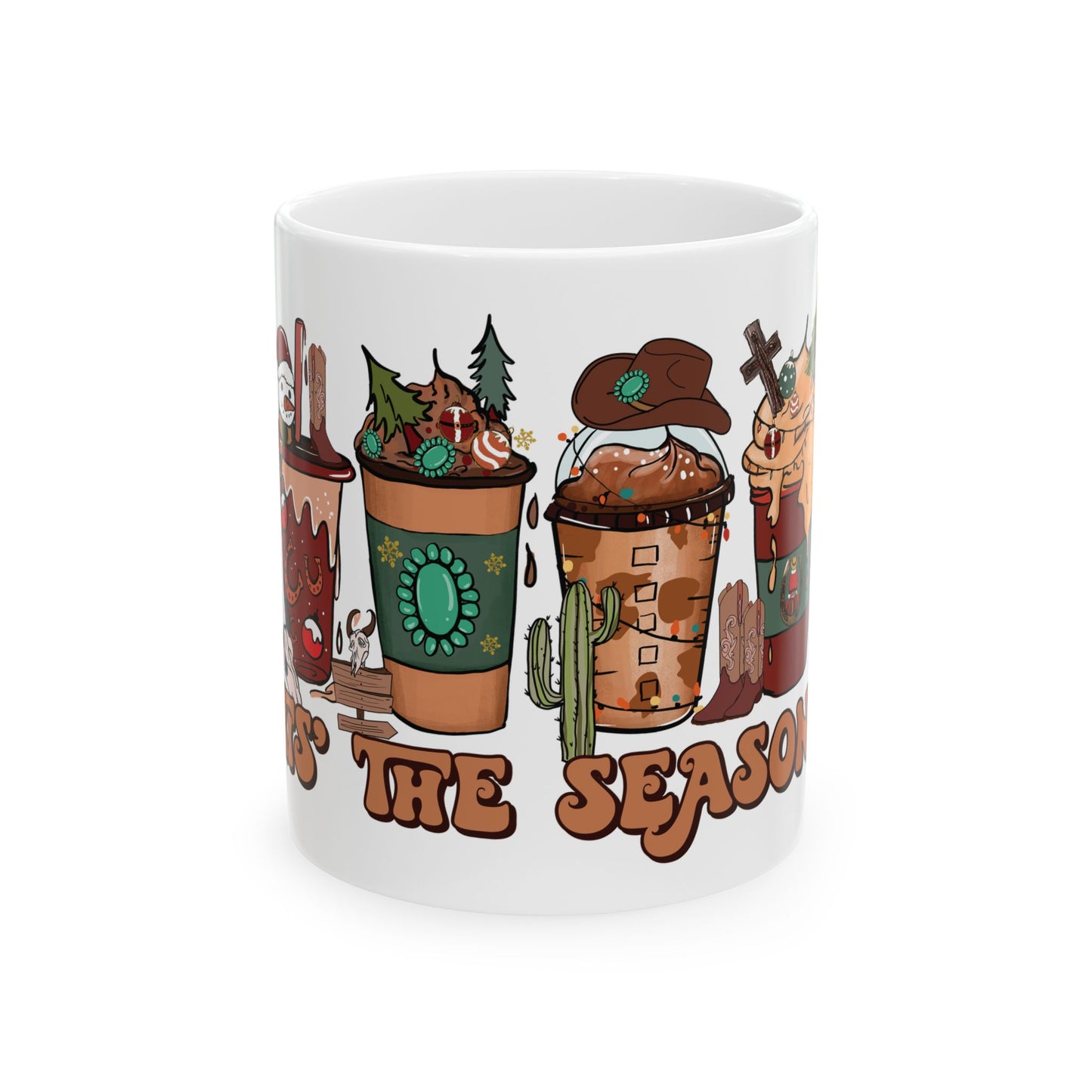 Festive Ceramic Mug - 'Tis the Season | Holiday Gift, Cozy Drinkware, Christmas Decor, Hot Beverage, Seasonal Vibes