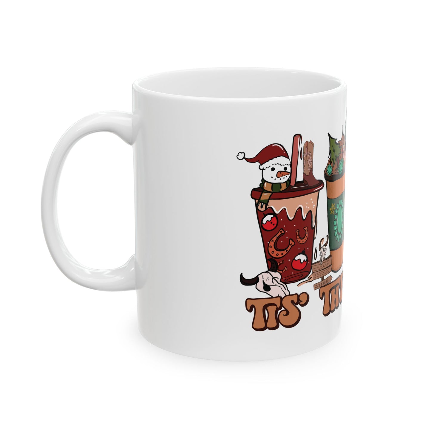 Festive Ceramic Mug - 'Tis the Season | Holiday Gift, Cozy Drinkware, Christmas Decor, Hot Beverage, Seasonal Vibes