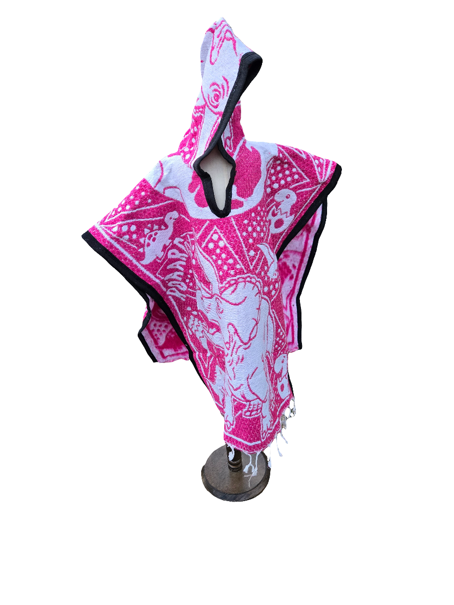 Hot Pink Dino Poncho